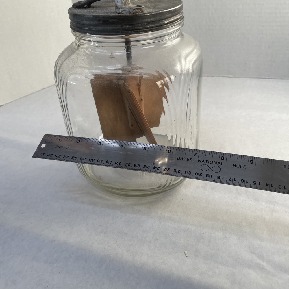 antique container Glass jar butter churn