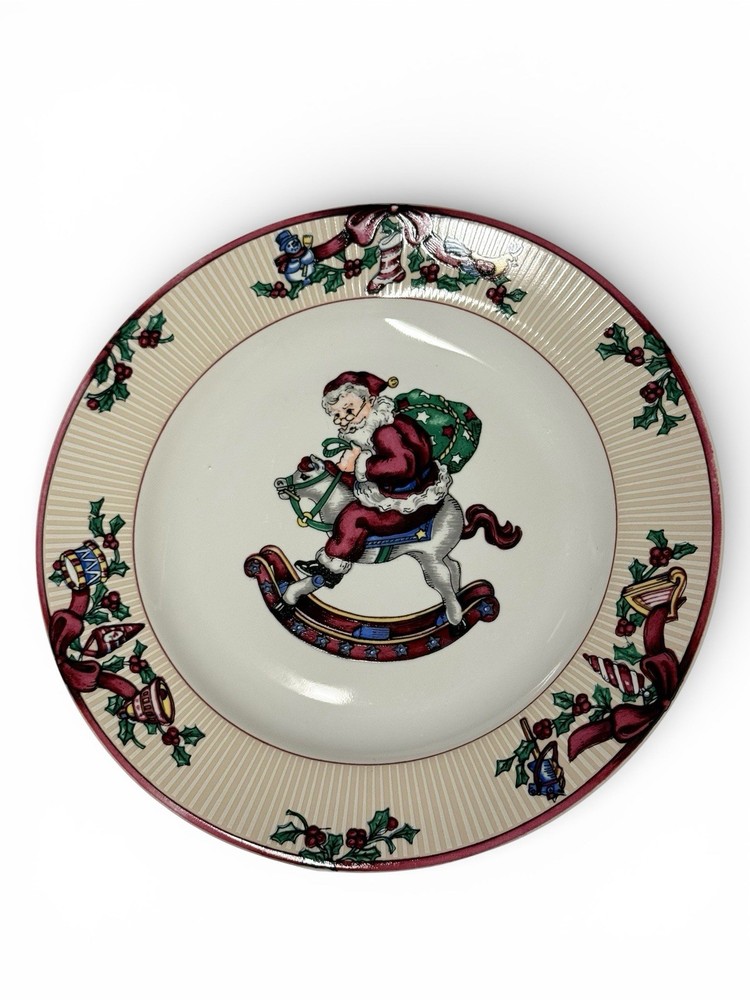 Fitz & Floyd Santa’s List 20pc Christmas Dinnerware Set – Plates & Cups