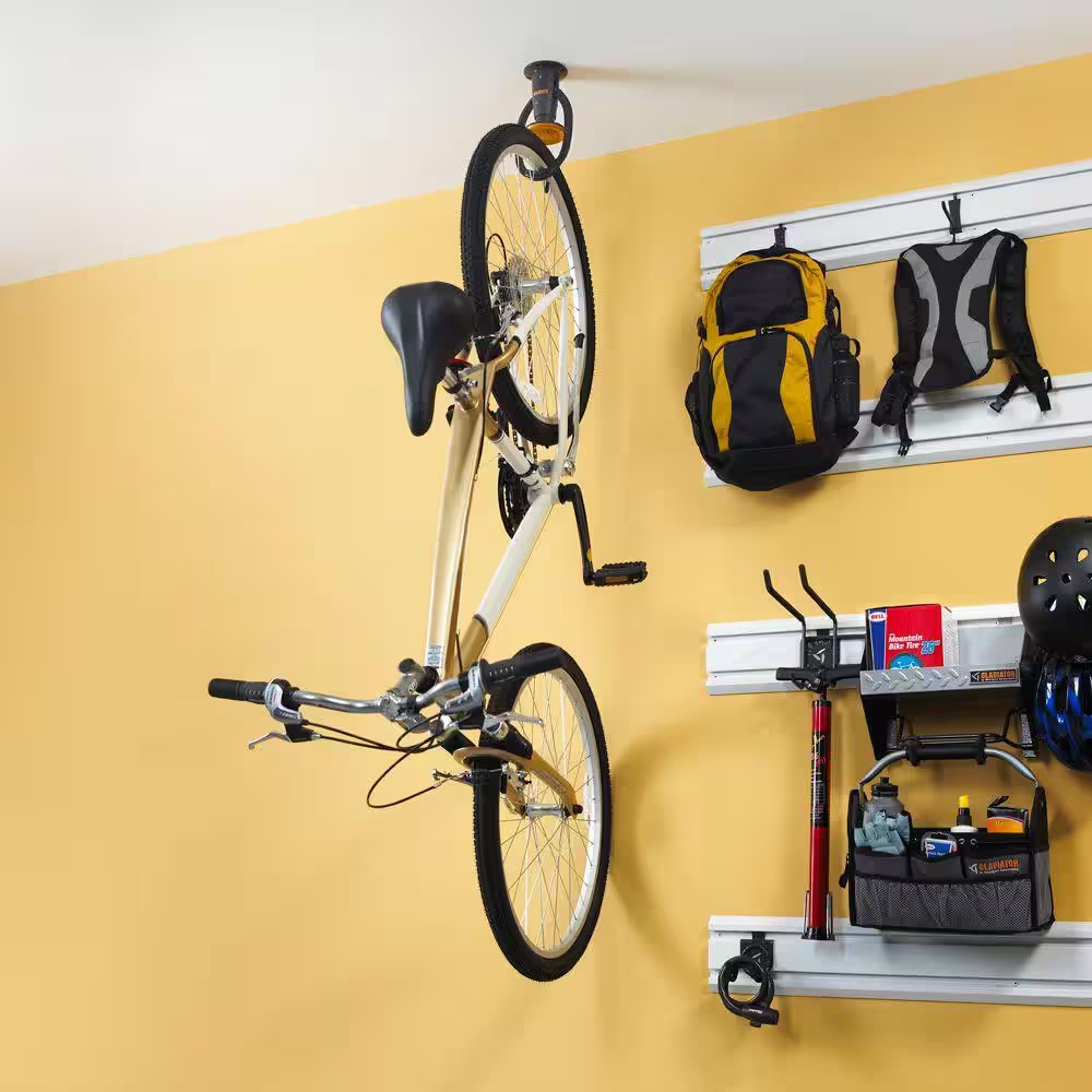Gladiator Claw Bike Hook Ceiling Mount Push Lock Garage Storage Holds 50 Lbs