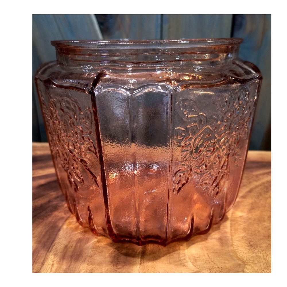 543. Pink Depression Glass Biscuit Jar