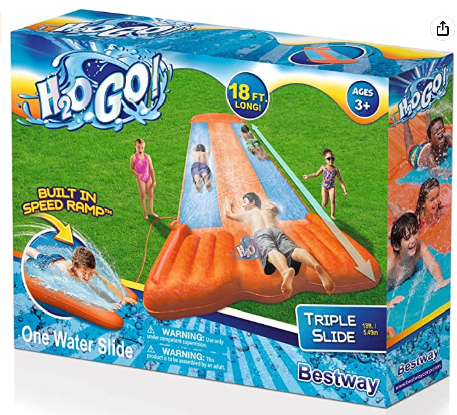 Triple Inflatable Water Slide | Includes Speed Ramp & Splash Landing 
