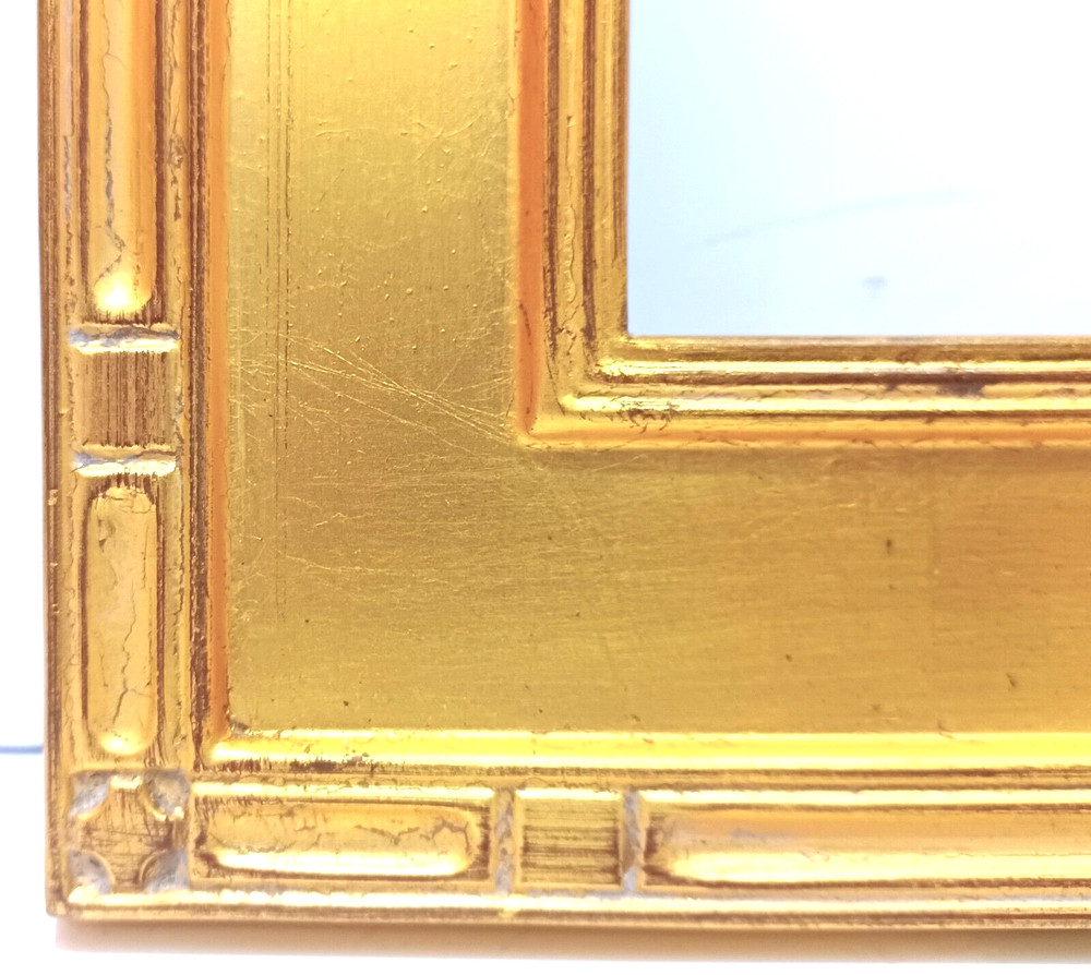 8 X 10 CLOSED CORNER FLAT PANEL GOLD LEAF 2" WIDE STANDARD PICTURE FRAME