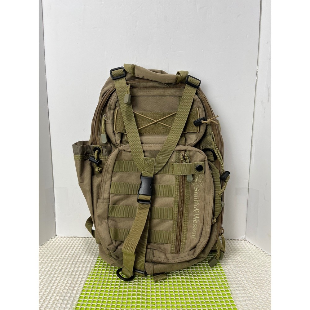 Smith & Wesson Tactical Sling Bag Tan MOLLE Range Backpack Single Strap