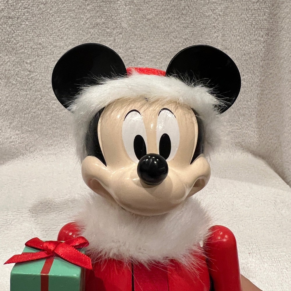 9" Disney Mickey Mouse Santa Nutcracker Christmas Merry And Bright Present