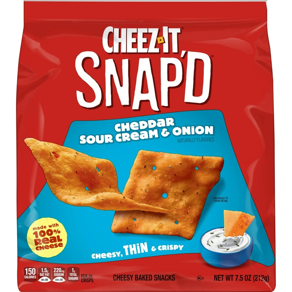 Cheez-It Snap'd Cheddar Sour Cream and Onion Cheese Cracker Chips 7.5oz
