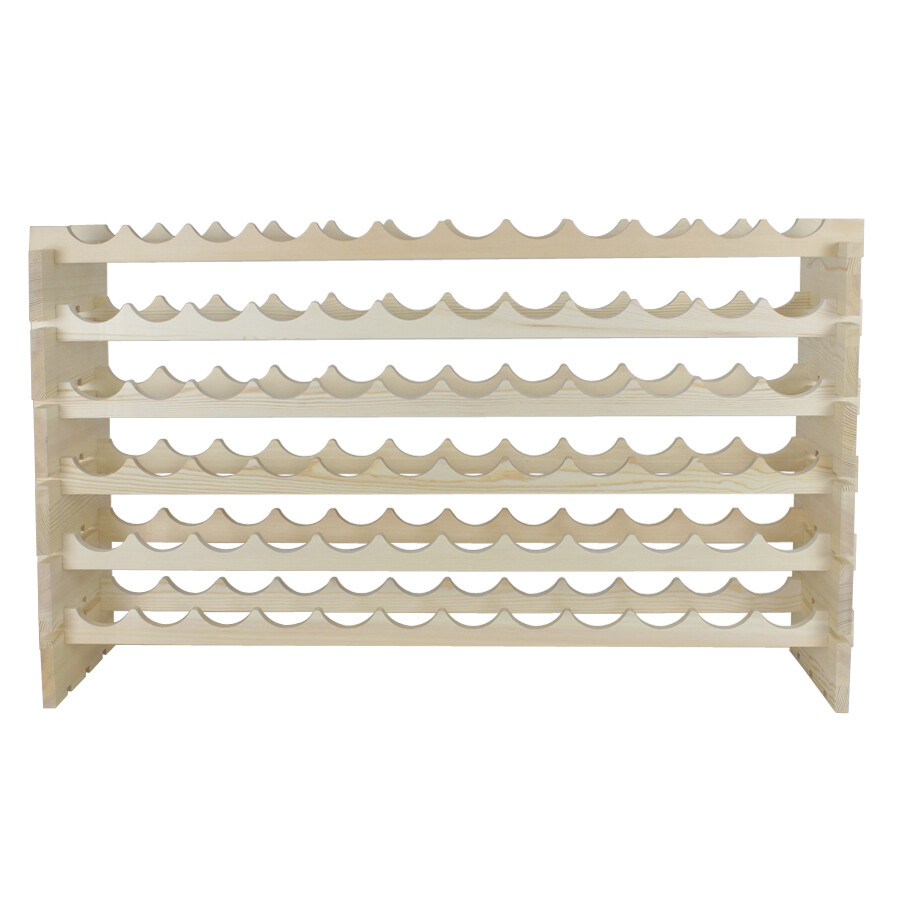 2PCS Wine Rack 72 Bottle Stackable Wine Storage Wood Display Shelf Freestanding