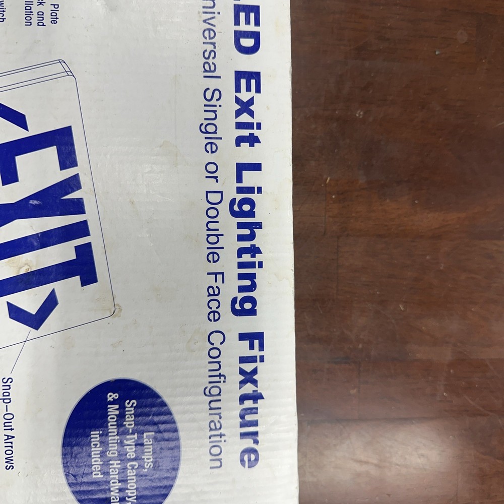 LED Exit Lighting Fixture-Universal Single or Double Face- White w/Green Letters