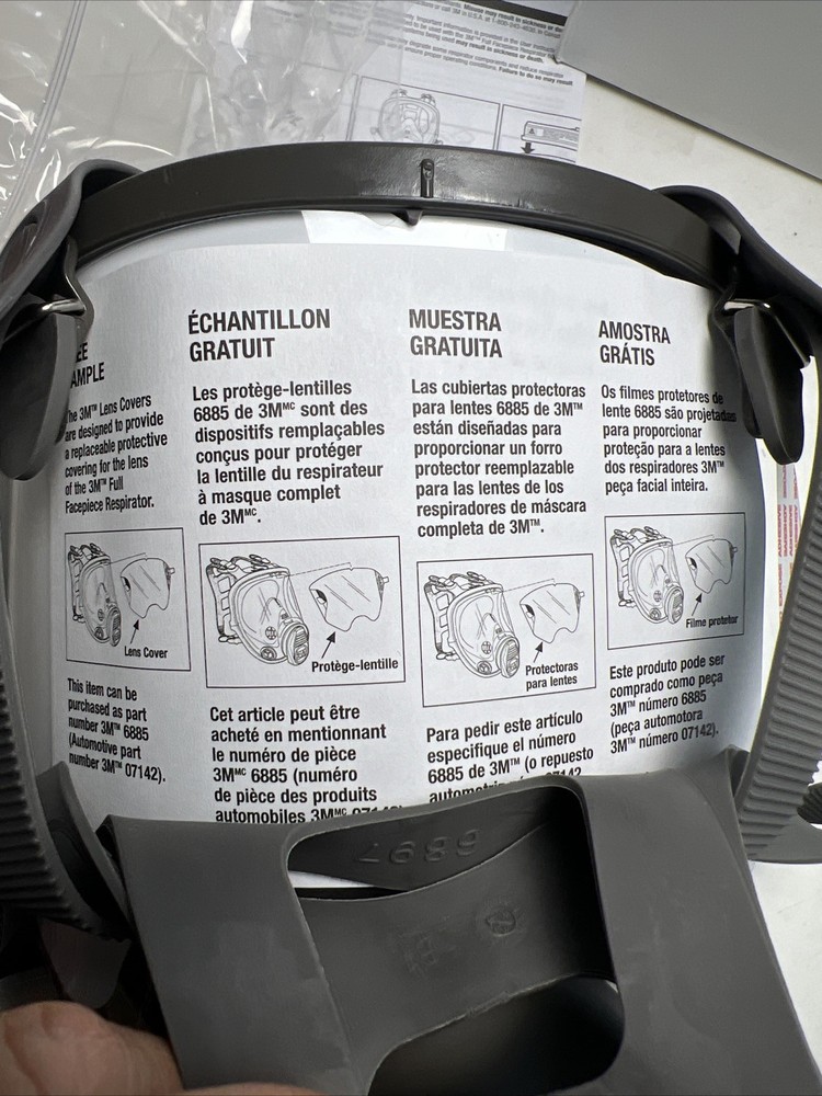 3M 6800 Full Facepiece Reusable Respirator Large Lens Multi Use Size: Medium