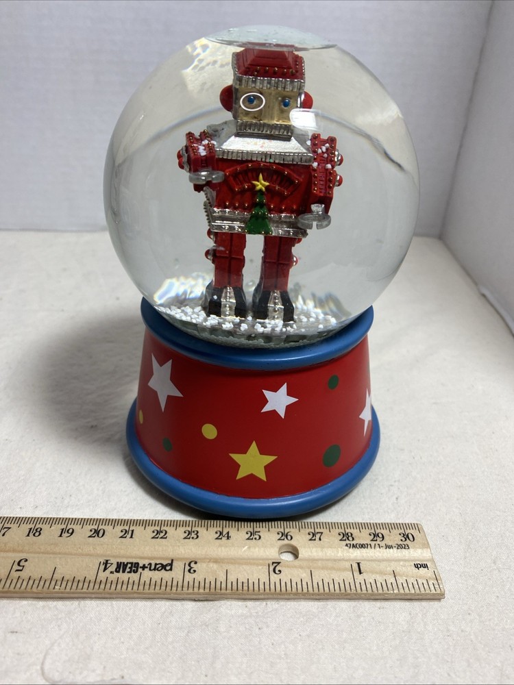 Robot Christmas Musical Water Globe