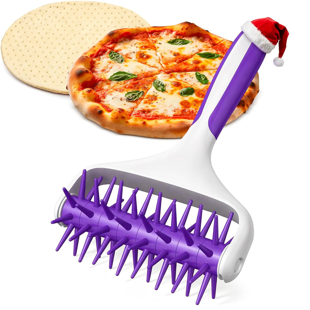Pizza Docker Roller - 7.7" X 4.8" Plastic Pizza Dough Roller for Even Crust Prep