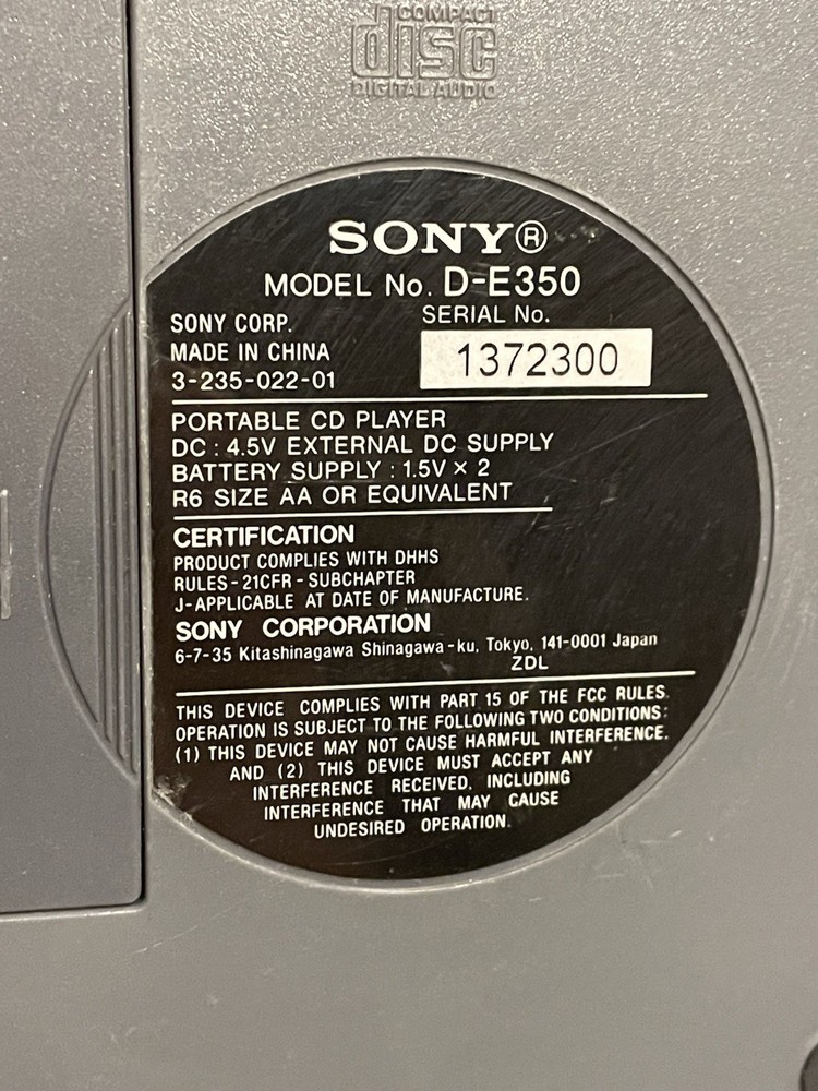 Sony Walkman D-E350 Gold, ESP Max Portable CD Player Tested Works *READ*