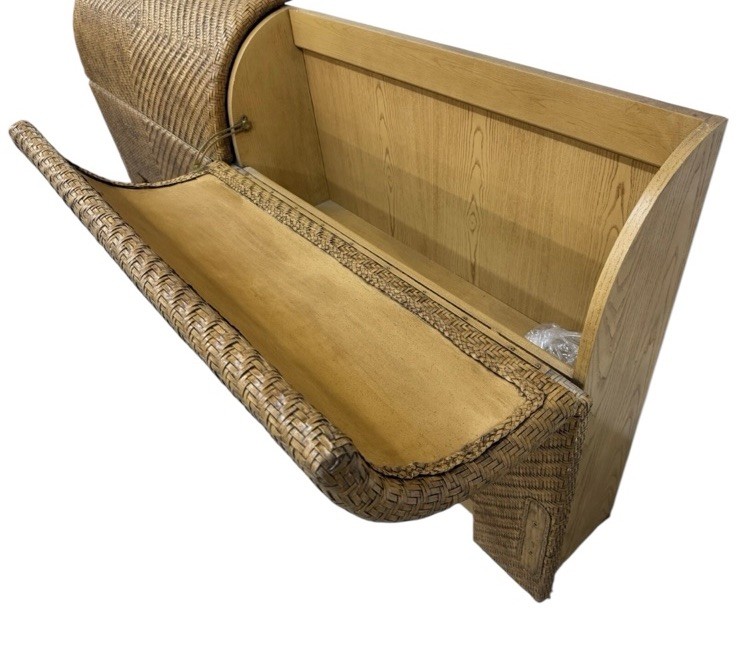 Vintage Henredon Leather Woven King Size Headboard