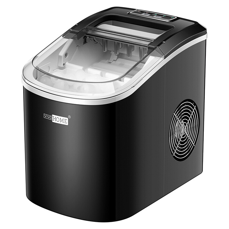 Electric Ice Cube Maker Machine w/ 10 Ice Bag, Self Cleaning Function 27lbs/Day