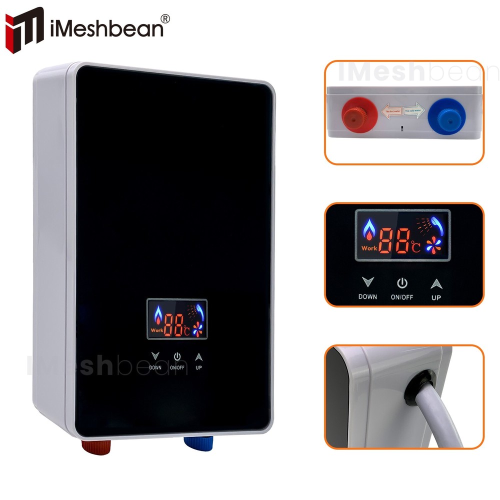220V 6500W Tankless Electric Water Heater Instant Boiler On Demand Whole House