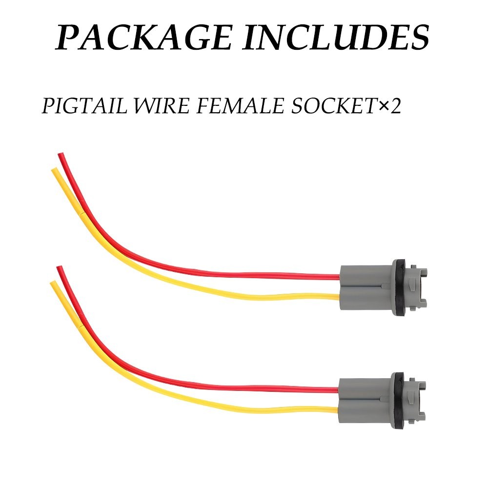 Universal Pigtail Wire Female Socket 194 T10 PGS Front Side Marker Light Plug