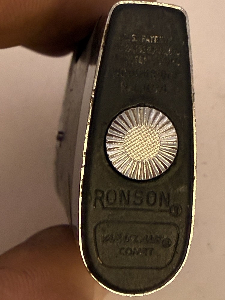 Ronson Varaflame Comet Butane Lighter Un-Tested -Marbled Grey & Black