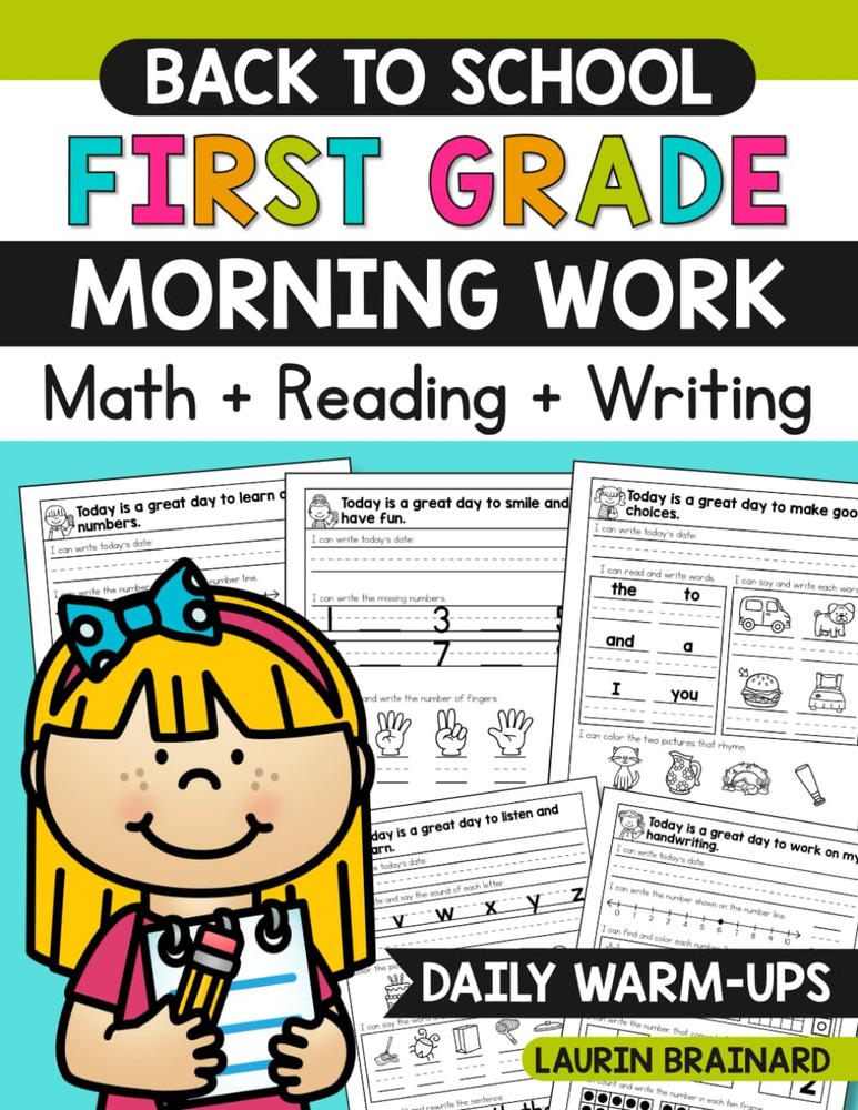 Back to School First Grade Morning Work: Math, Reading, and Writing (First Grade