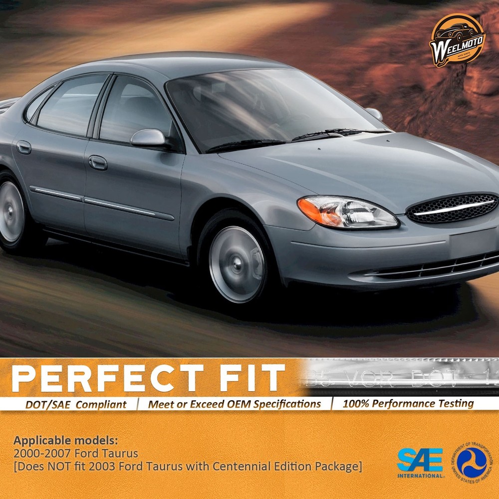 Pair Headlights Assembly Chrome For 2000-2007 Ford Taurus Headlamps w/o bulbs