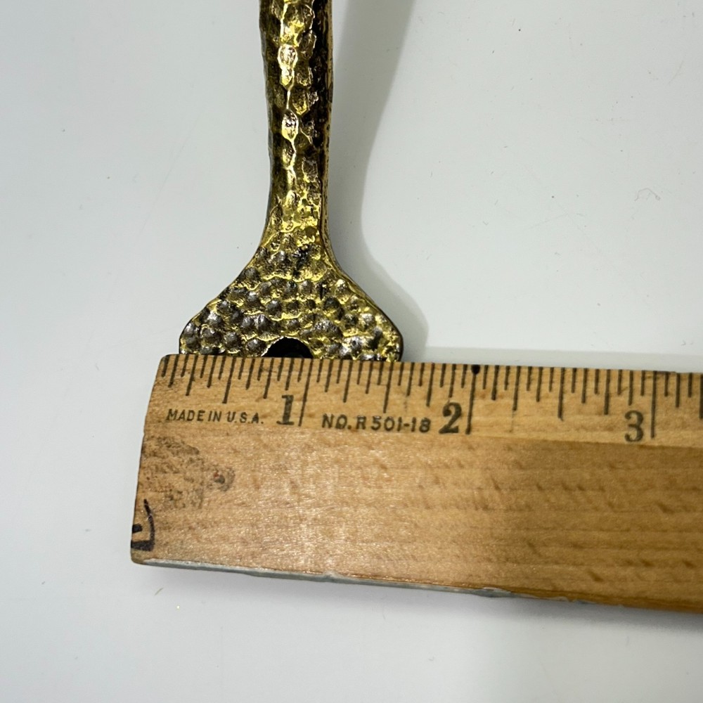 Vintage Brass Hammered Door Handle Textured Pull Hardware Deadbolt Hole