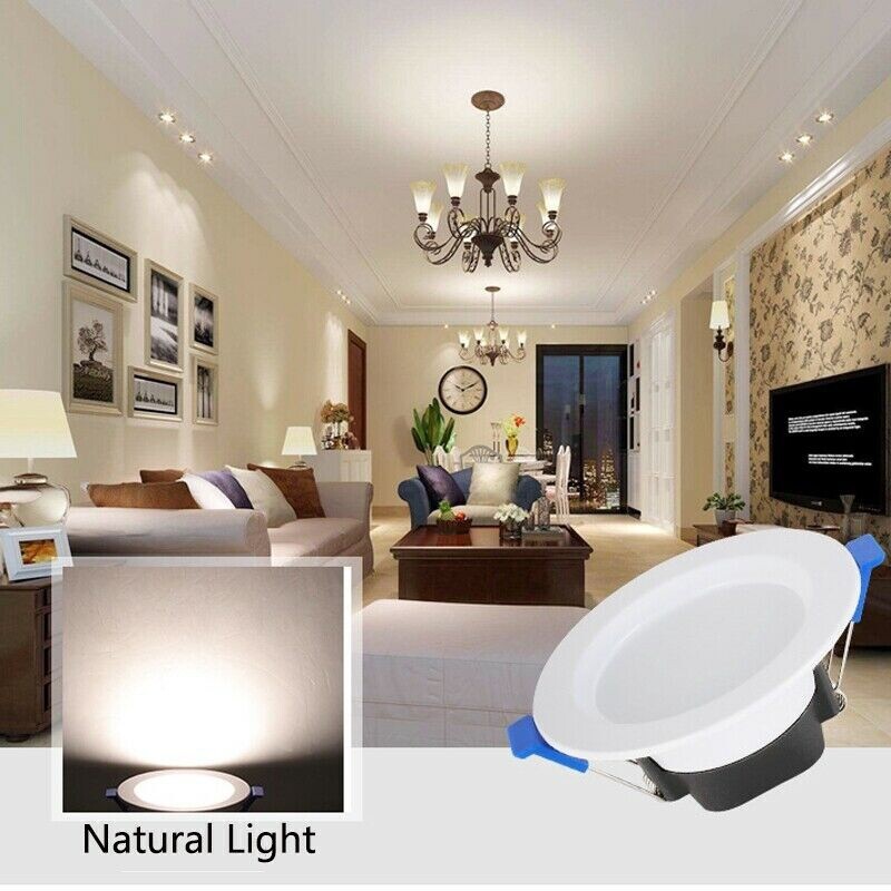 20/60Pack 7W Dimmable Downlight LED Recessed Ceiling Light Panel Spotlight Lamp
