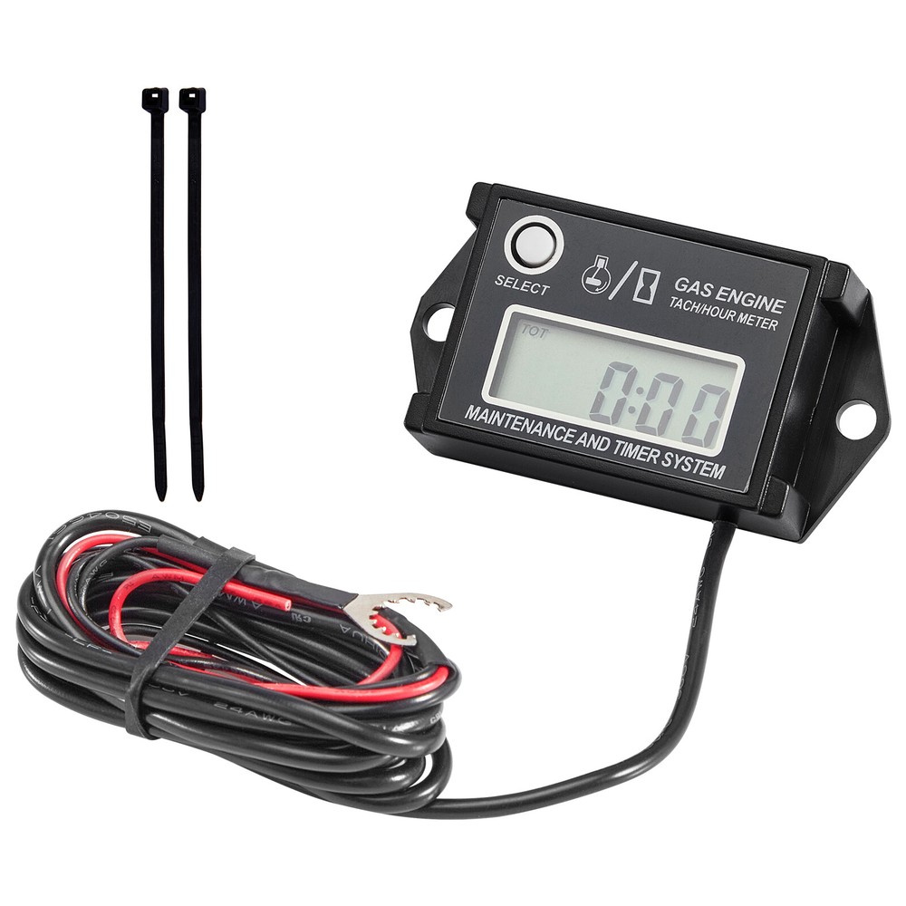 Waterproof Digital Tiny Tach Meter Small Engine Tachometer Hour Meter Inductive