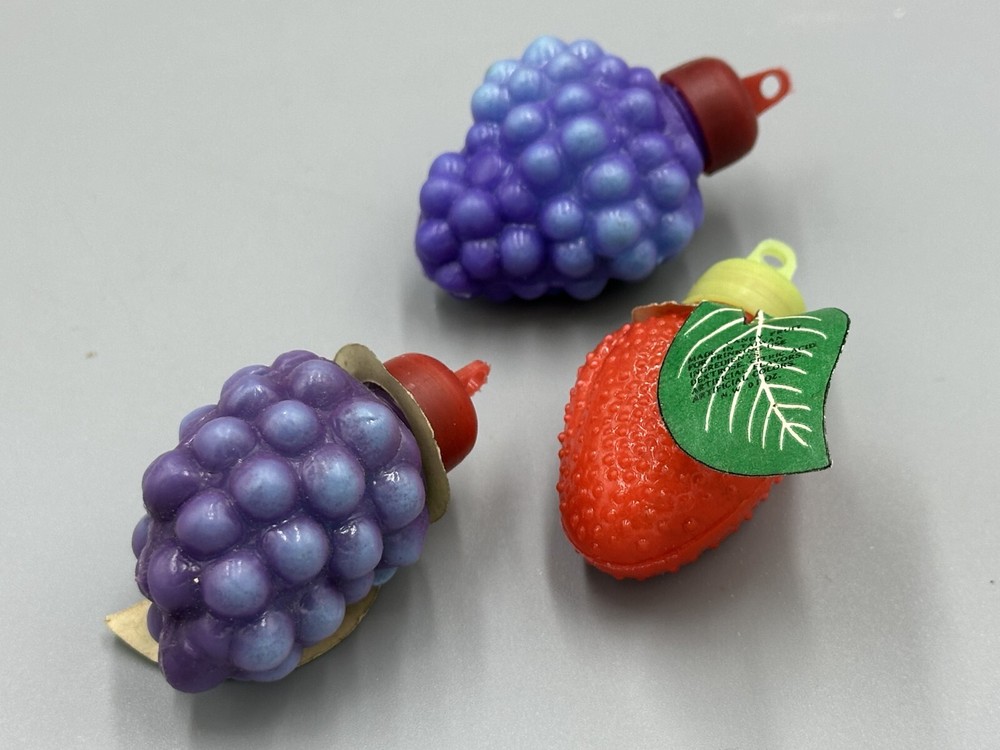 c 1980 Fruit CANDY POWDER Container Vintage Grape Strawberry