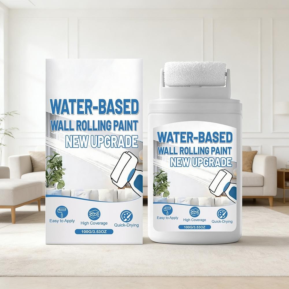 White Wall Paint Roller, Fast-Drying Water-Based Wall Repair Rolling Brush