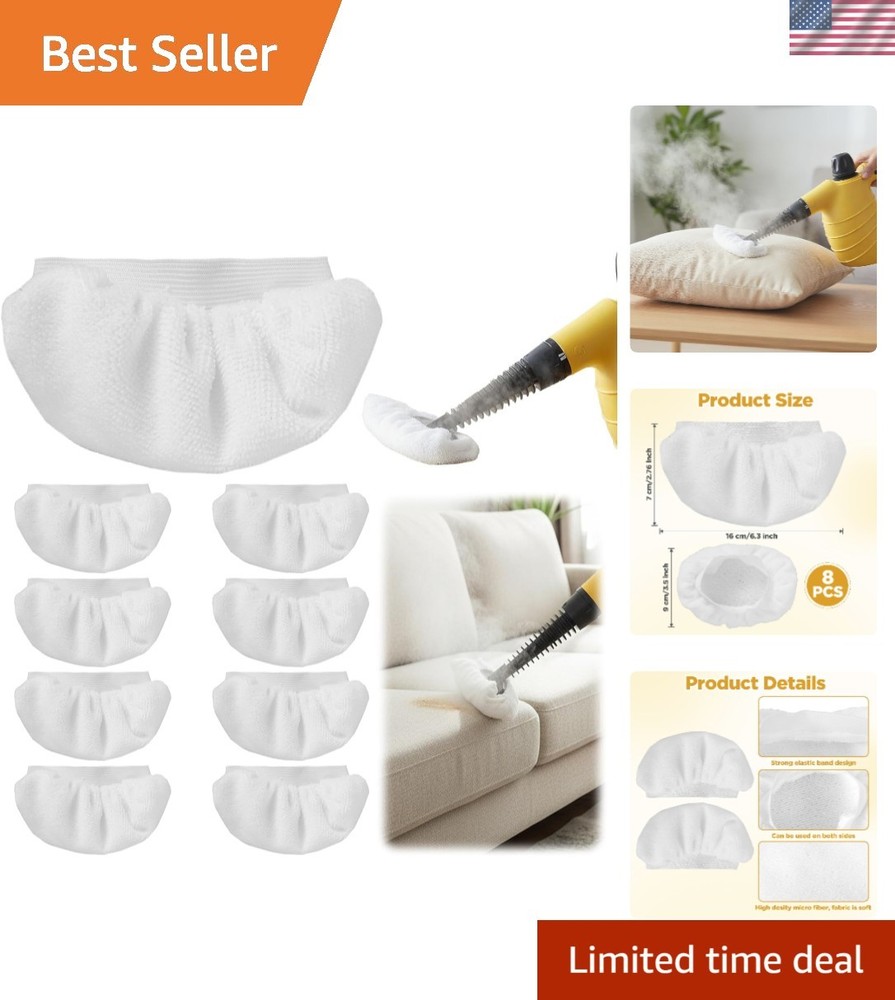 Effortless Cleaning: 8 Pack Reusable Microfiber Steam Mop Pads for All Surfaces