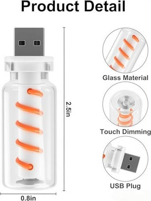 LED Car Interior Light, Touch Control USB Night Lamp, Retro Style 2PCS Blue