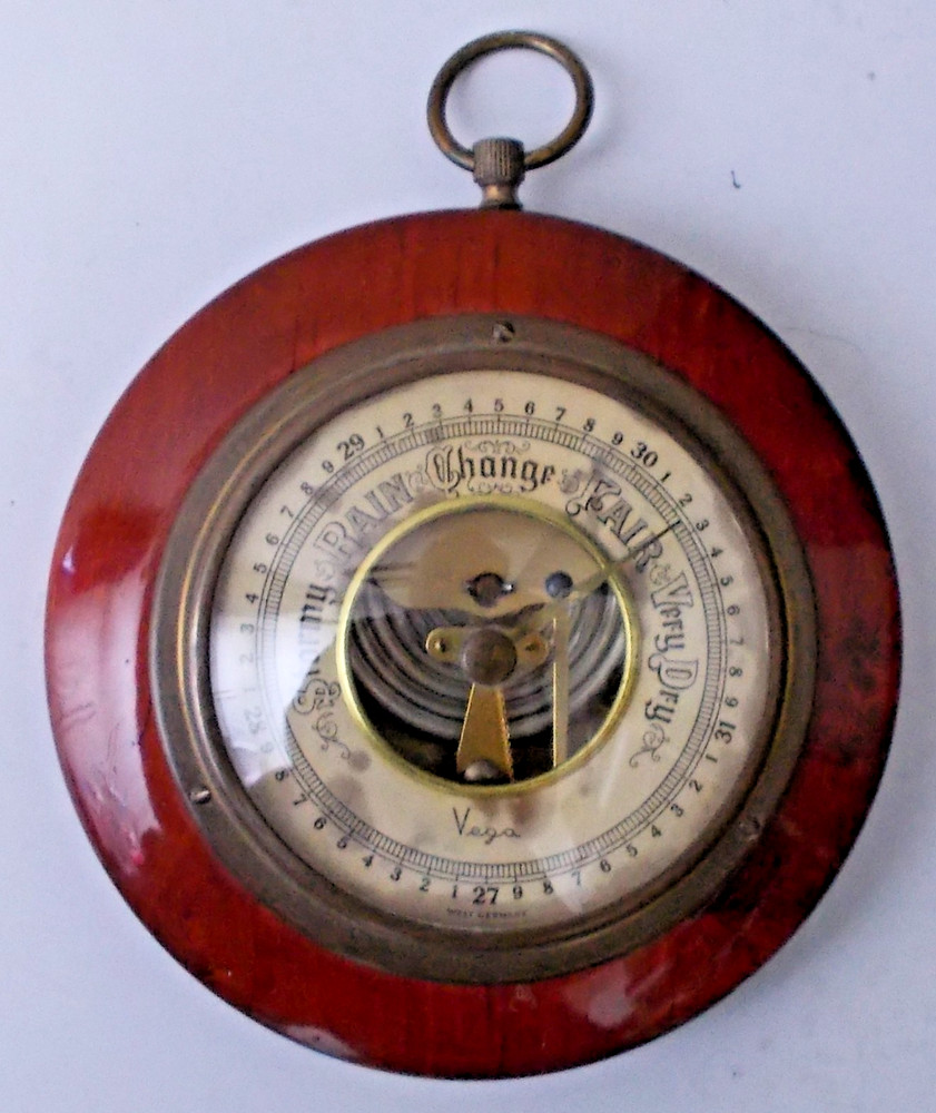 Vintage Vega Round Wall Barometer - Germany - missing needle (read description)