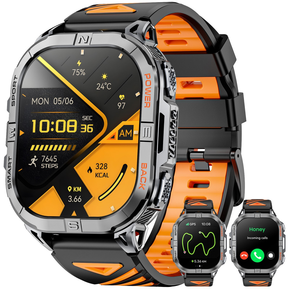 🔥 2.01" SmartWatch For Men (Answer / Make Call) 3ATM Waterproof GPS Compass