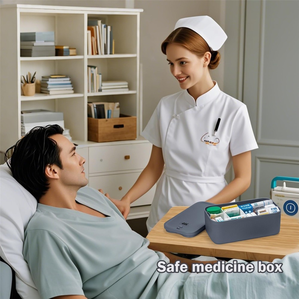 Medication Lock Box,Small Lockable Storage Box with Combination Code for Phon