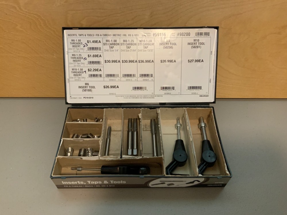 HILLMAN FIX-A-THREAD Inserts, Taps, & Tools #59156 47 Piece