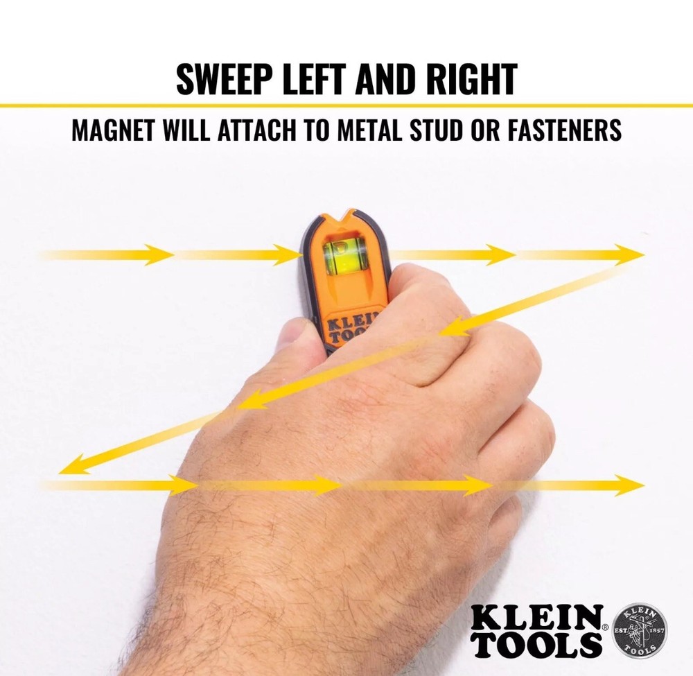 Klein Tools Compact Magnetic Stud Finder MSF100 Detects Metal Studs & Fasteners