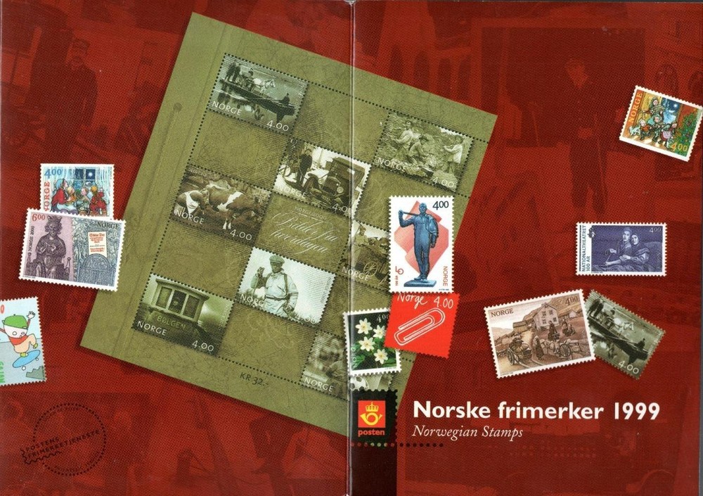 NORWAY 1999 Official Stamp Year Set in Folder Complete.