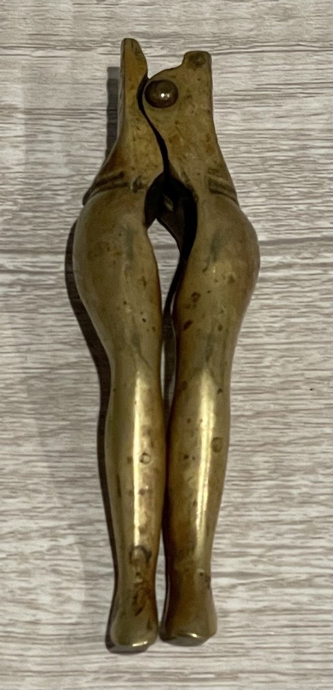 Vintage Solid Brass Risqué Nutcracker Women’s Legs Novelty Barware