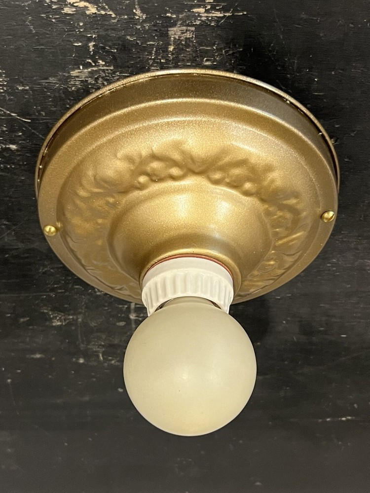 Nice Pair Antique Flush Mount Fixtures Rewired 35B