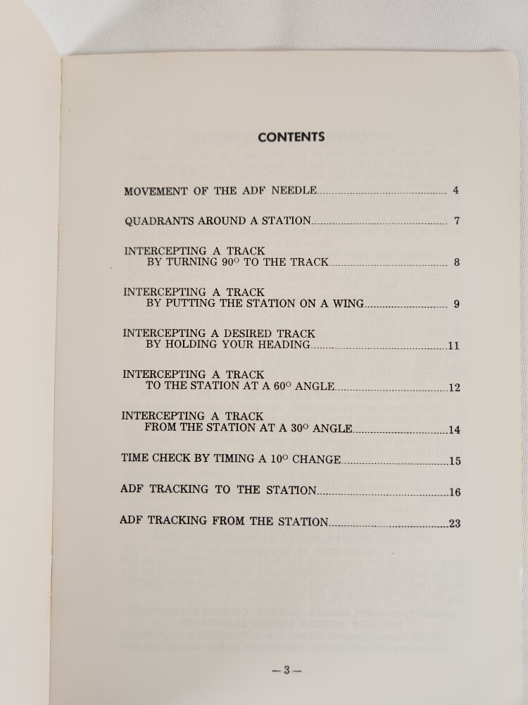ADF Automatic Direction Finding Computer Instruction Manual 1974 3rd Revised Ed.
