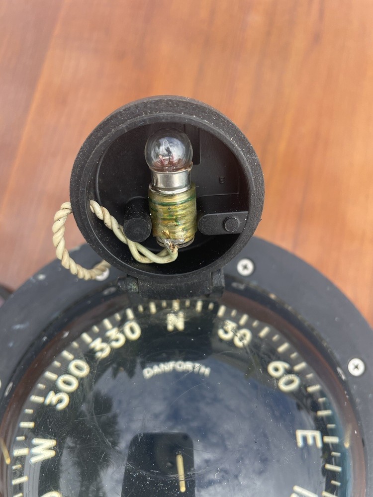 VINTAGE DANFORTH CONSTELLATION BINNACLE MOUNT COMPASS WITH 5" CARD