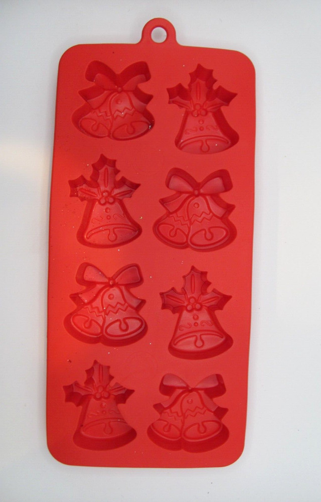 NWOT ICE CUBE TRAY - RED CHRISTMAS BELLS (2 DESIGNS)