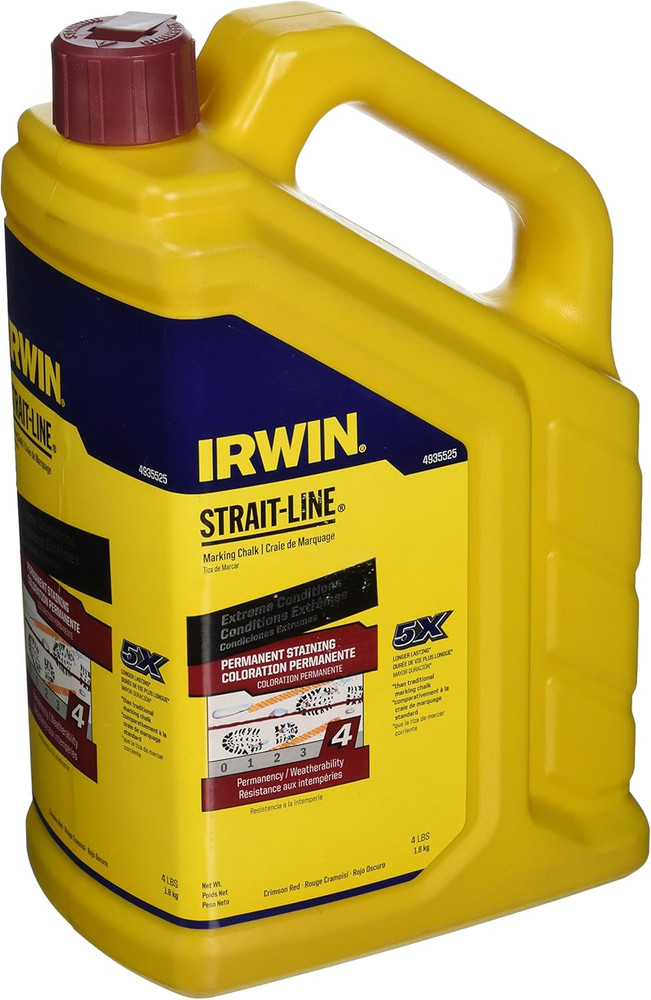 Tools STRAIT-LINE Marking Chalk, Permanent Staining, Crimson Red, 4 Lbs (493552