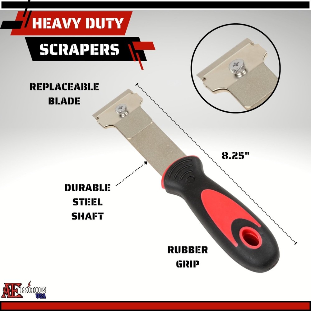 Razor Blade & Scraper Kit, Heavy Duty Scraper Tool + 100 Razor Blade Replacement