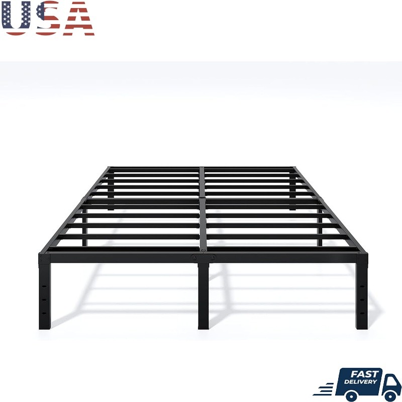 Sturdy Metal Full Bed Frame Noise Resistant Easy Assembly Space Saving Design US