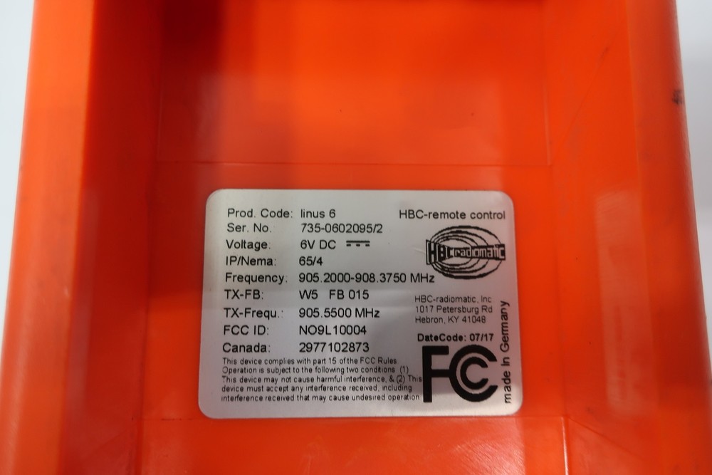 Hbc Radiomatic LINUS 6 Hoist Remote Control