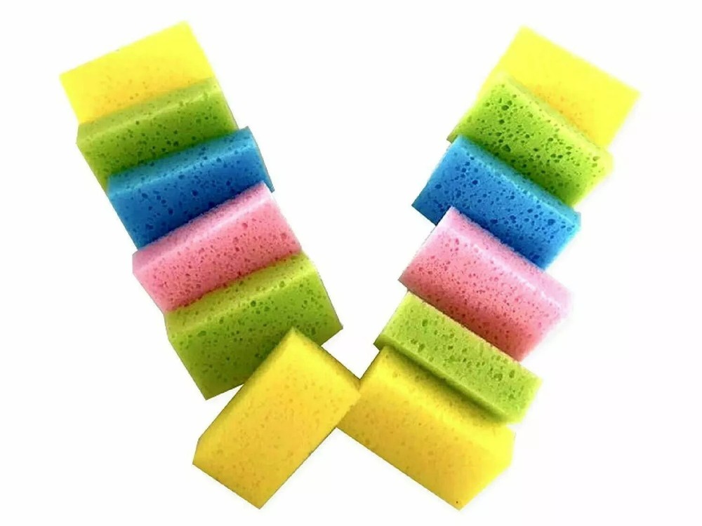 12 Pieces Per Pack Shining Multi-Use Cleaning Sponge Kitchen 4.5"x 2.5" Bundle