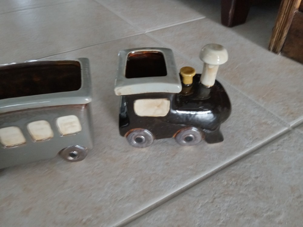 Set Of Tree Ceramic Train Planters