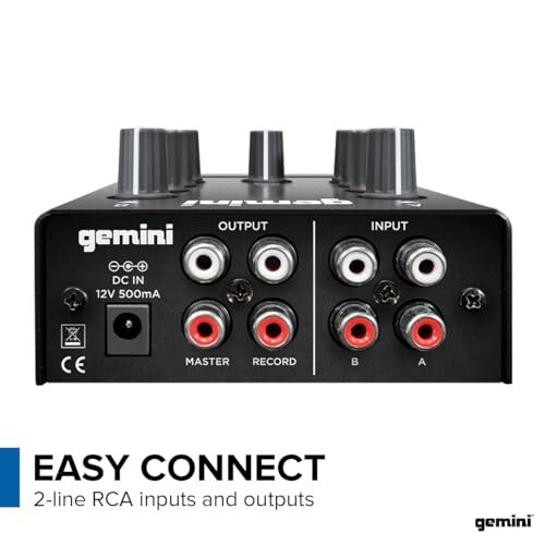 Gemini MM1 2 Channel Mini Analog DJ Mixer