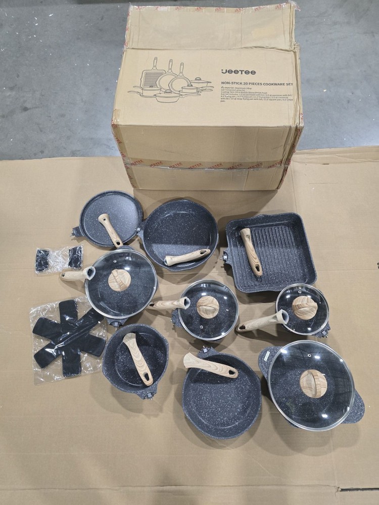 JEETEE NON-STICK 20 PIECES COOKWARE SET - GRAY