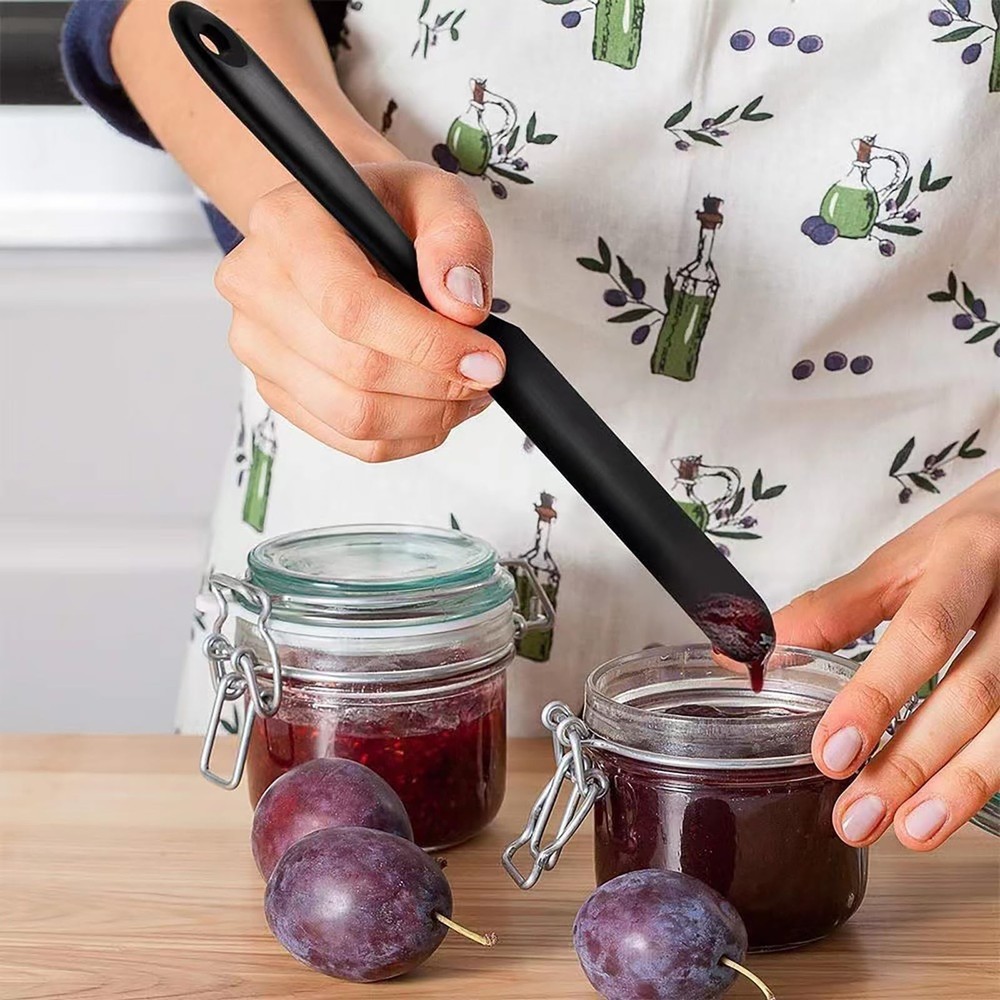【3 Pack】Silicone Jar Spatula, Long Handle Jar Scraper Spurtle, Sou