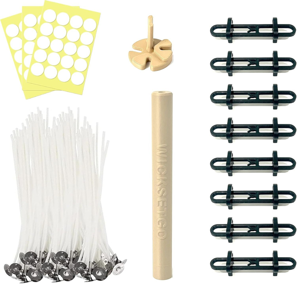 Adjustable Candle Wick Centering Tool Kit with Magnetic Placement for Jars Cups